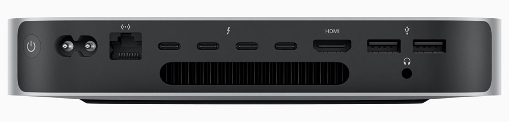 Apple Mac mini M2 Pro back view of ports